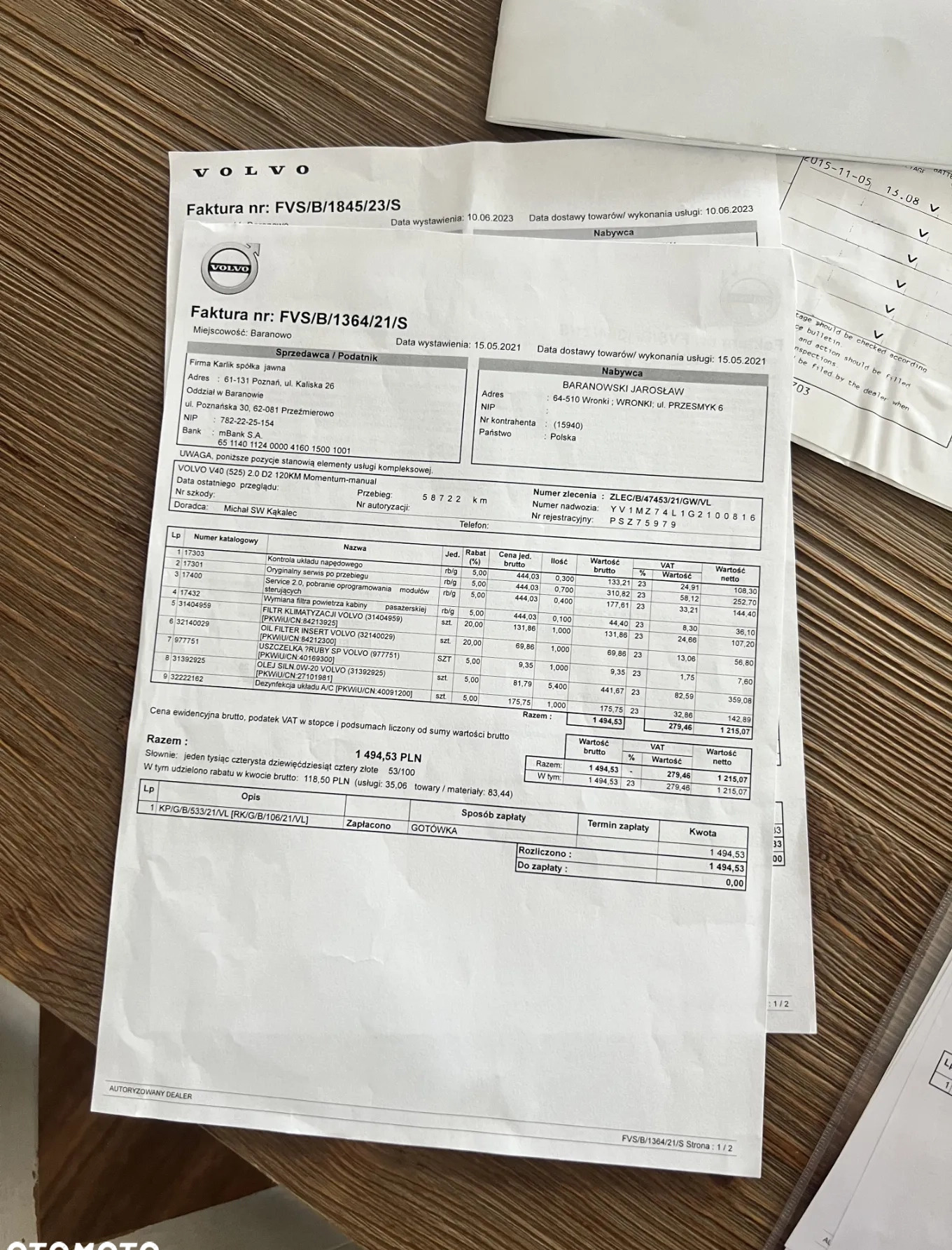 Volvo V40 cena 55000 przebieg: 102600, rok produkcji 2017 z Wronki małe 106
